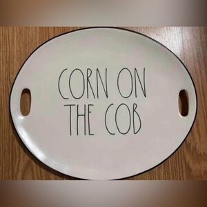 Rae Dunn White Corn on the Cob Ceramic Large Platter